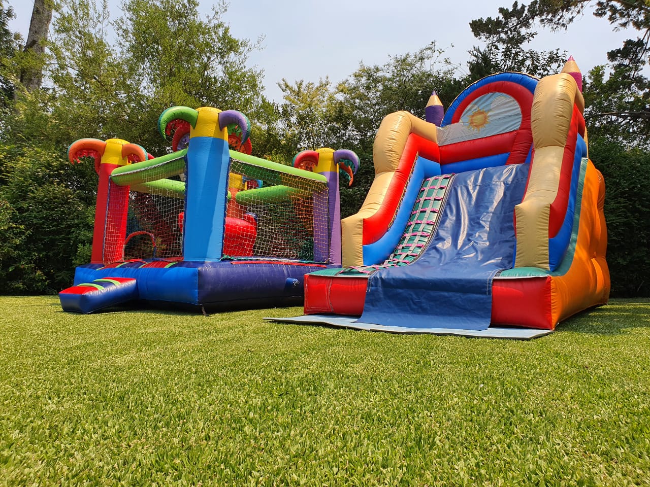 Inflable con tobogán para el programa Por el Mundo con MArley y Jésica Cirio