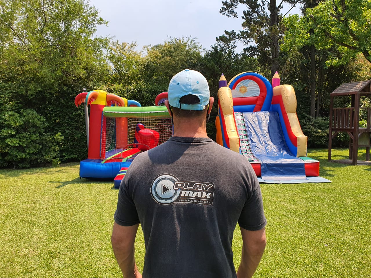 Inflable con tobogán para el programa Por el Mundo con MArley y Jésica Cirio
